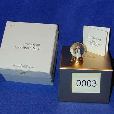Estee Lauder Beyond Paradise Snow Globe Solid Perfume Compact Lot 3