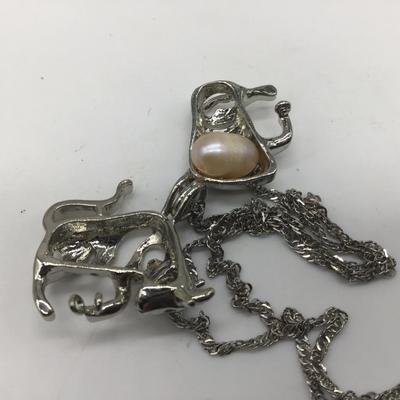 Taurus Bull Pearl Pendant and Chain