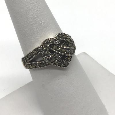 Silver 925 Marcarcite Heart Ring Thailand