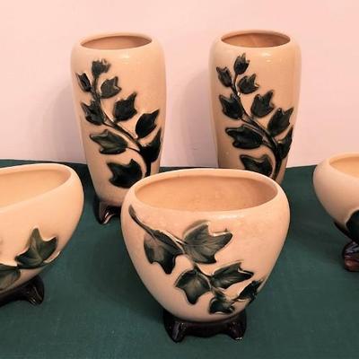 Lot #69  Lot of 5 pieces of vintage Royal Copley Pottery