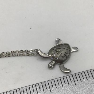 Faux Diamond Turtle Necklace