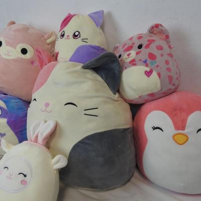 Squishmallow Stuffed Animal Toys Lot of 8: Cats, Otter, Bunny, Squirrel, etc.