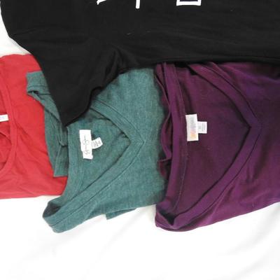 6 Women's Short Sleeve Shirts size XL & XXL: Solids, Floral, & Disney Villain