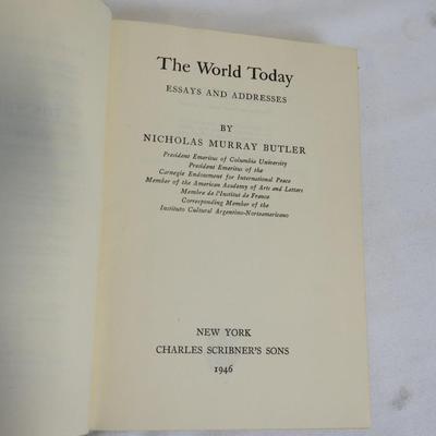 5 Antique Vintage Hardcover Books: Robinson Crusoe, Jonathan Swift, World Today