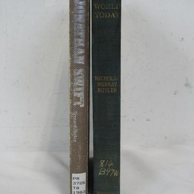 5 Antique Vintage Hardcover Books: Robinson Crusoe, Jonathan Swift, World Today