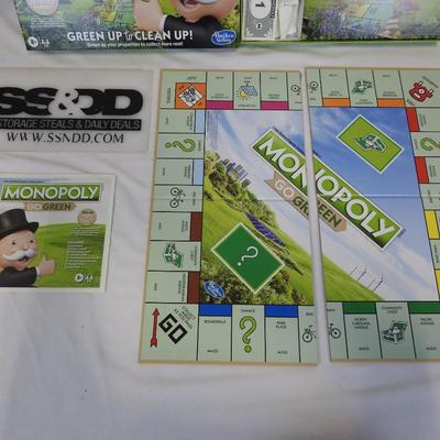 Monopoly Go Green Boardgame. Missing 1 piece, Board is split