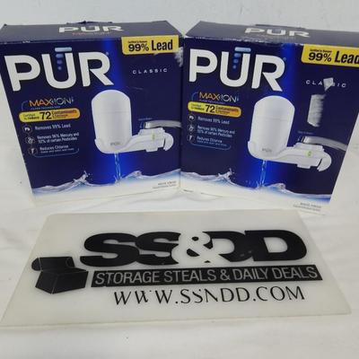 2 PUR Chemical & Physical Faucet Mount Water Filtration System - Open Box, New