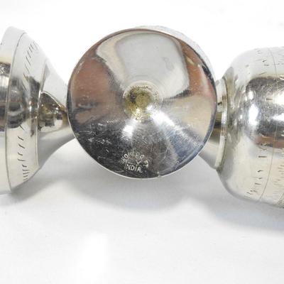 5 pc Metal Etched Chalise Goblets by World Gift. Some wear visible
