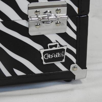 Caboodles Organizer, B&W Zebra Design 11x9x7 No Key