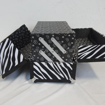 Caboodles Organizer, B&W Zebra Design 11x9x7 No Key