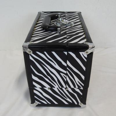 Caboodles Organizer, B&W Zebra Design 11x9x7 No Key