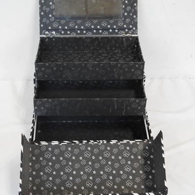 Caboodles Organizer, B&W Zebra Design 11x9x7 No Key