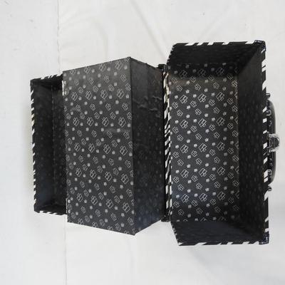 Caboodles Organizer, B&W Zebra Design 11x9x7 No Key