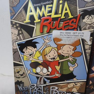 3 Graphic Novel Books: Amelia Rules, Red Pyramid, & Bone