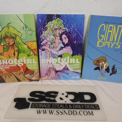 3 Graphic Novel Books: Snotgirl Volumes 1 & 2, Giant Days