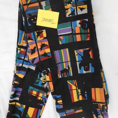 3 Pairs LuLaRoe Leggings: Tween Halloween Windows, Tween Blue, OS Floral Skulls