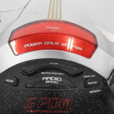 Sony XPLOD Cassette/CD/Radio w/ Power Drive Woofer, CD Cover Broken - WORKS