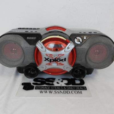 Sony XPLOD Cassette/CD/Radio w/ Power Drive Woofer, CD Cover Broken - WORKS