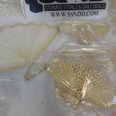 20 Pcs Rattan/Wicker 80's Decor-Natural & Light Pink-Vintage-New