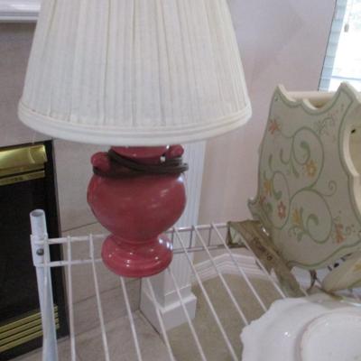 Home Decor-- lamp, sewing box,