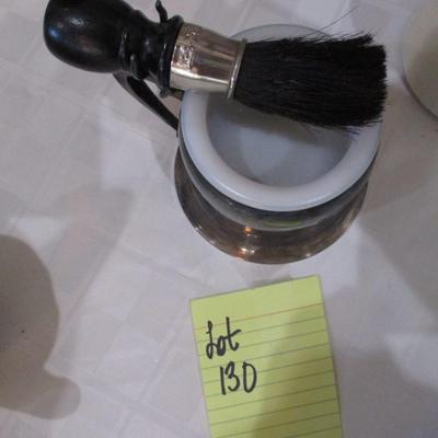 Vintage Shaving Mug w/brush--Silver Plated