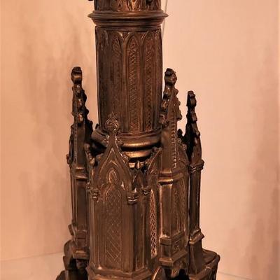 Lot #84  Pair of Fabulous Antique Gothic Church Candlesticks - probably French