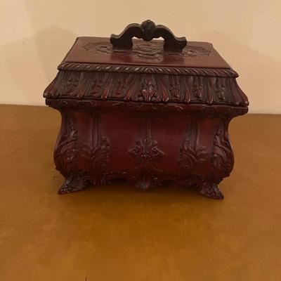 Carved Wooden Box With Lid (FR-MG)