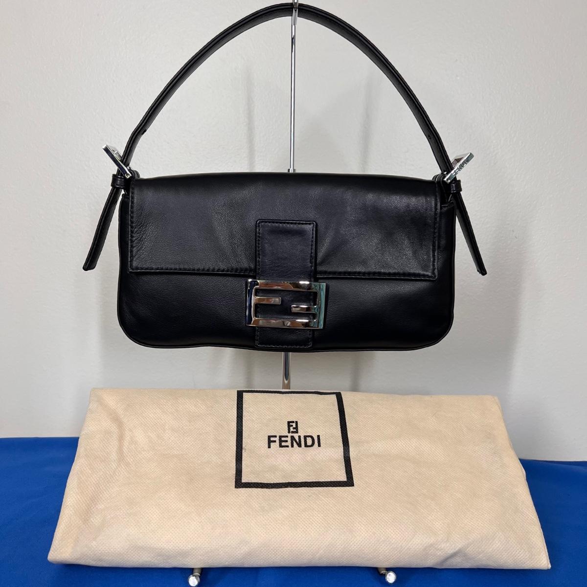Fendi Black Leather Baguette Purse EstateSales