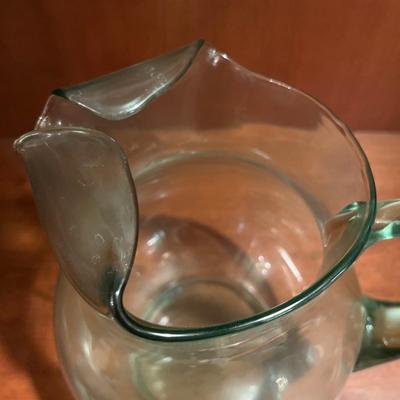 Colored Glass Pitcher with Glasses & Mugs (FR-MG)