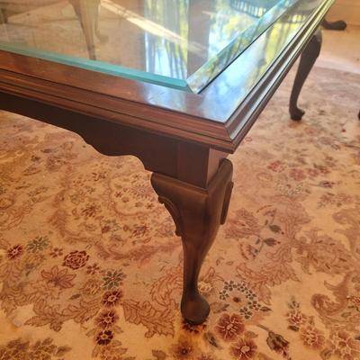 Large Square Glass Top Coffee Table (LR-CE)