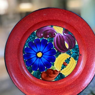 Gorgeous  MRAZEK Pottery bowl & plate PEASANT ART INDUSTRY CZECHLOSOVAKIA Handpainted