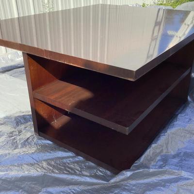 Lot. 6441. Large Modern Walnut Cocktail Table