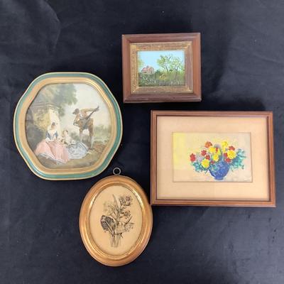 Lot. 6443. Four Small Paintings and Prints