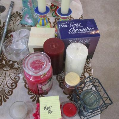 Assorted Candles & Candlesticks