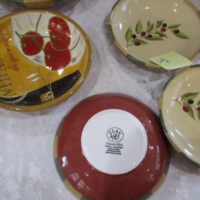 Clay Art hand painted Tuscan Olive Bowls