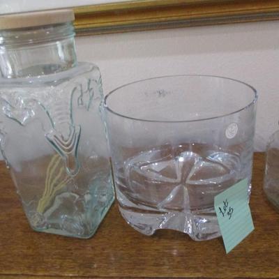 Crystal Award Bowl, Glass Jars