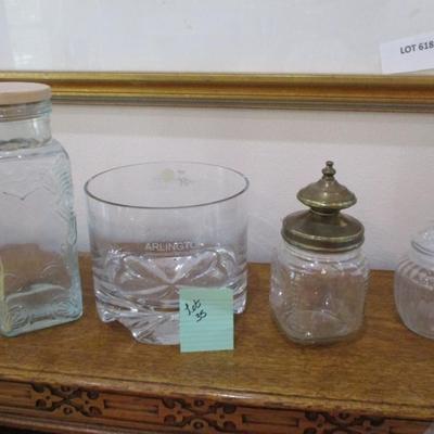 Crystal Award Bowl, Glass Jars