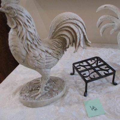 Decorative Roosters and stand