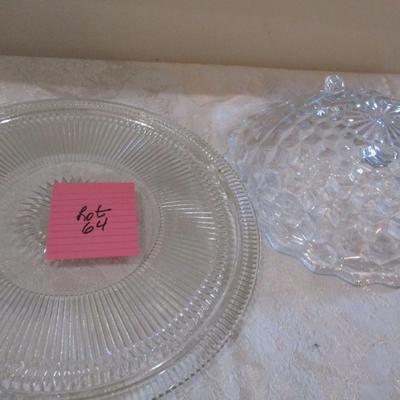 2 Fostoria Bowls/Glass Cake Platter
