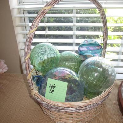 Decorative Glass Balls in Basket