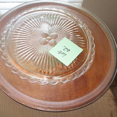 Wooden Lazy Susan, Glass Cake Platter