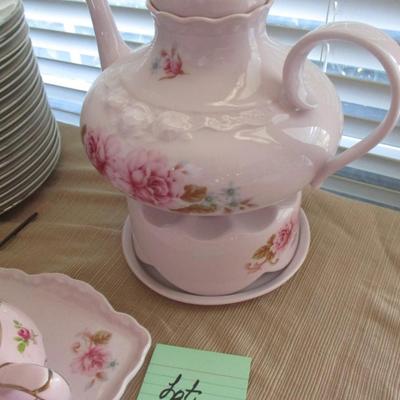 Lefton Teapot/Pink Milk Glass/Pink Depression Glass