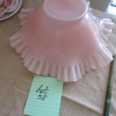 Lefton Teapot/Pink Milk Glass/Pink Depression Glass