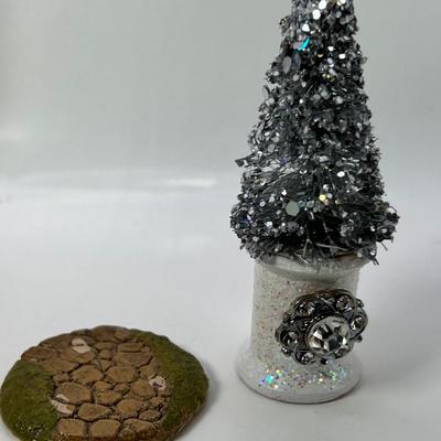 Wee Forest Folk ceramic path Handmade siver mini Chritsmas tree