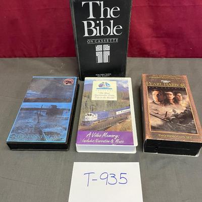 The Bible cassette tapes and 3 vcr  movies