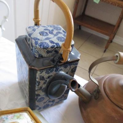 Copper & Porcelain Limoges Teapots