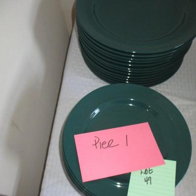 Pier 1 Green Plates and Saucers