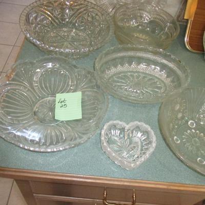 Various Glass Party/Serving Bowls