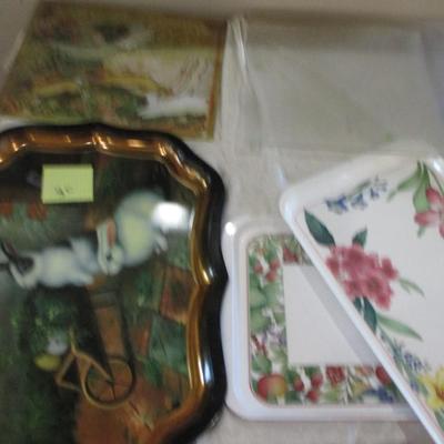 Decorative Glass Cutting Board/Plastic Trays