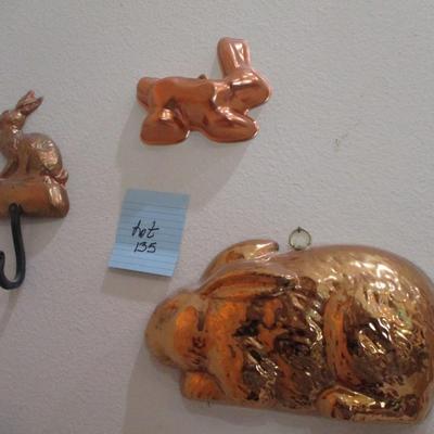 Copper colored bunny Wall Decor